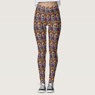 Leggings Escandaloso Husky Perro Halloween Calabaza de Bruj