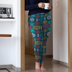 Leggings escandinavo geométrico colorido