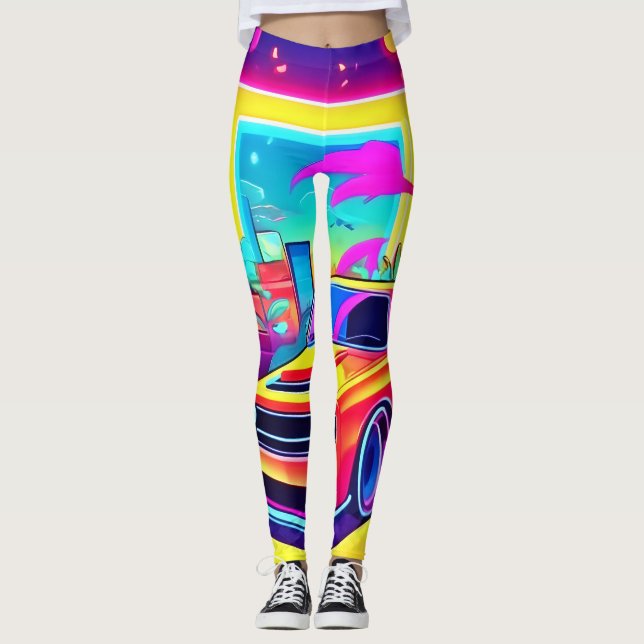 Leggings Escapar del coche de Neon Dream (Anverso)