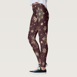 Leggings Escarcha dorada: Maravilla de nieve festiva