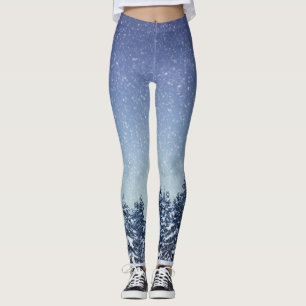 Leggings Escena congelada del bosque del invierno de la