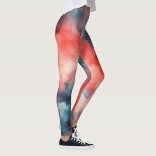 Leggings Escena cósmica acuarela abstracta