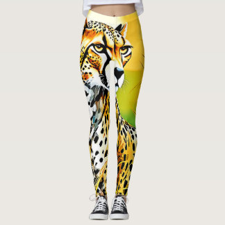 Leggings Escena de hierba de queso vista
