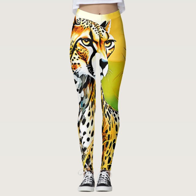 Leggings Escena de hierba de queso vista (Anverso)
