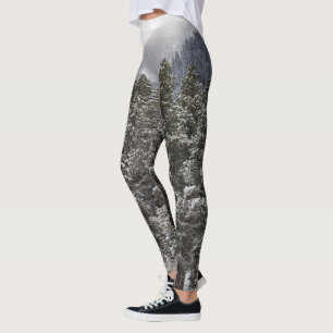 Leggings Escena de la nieve del invierno del bosque