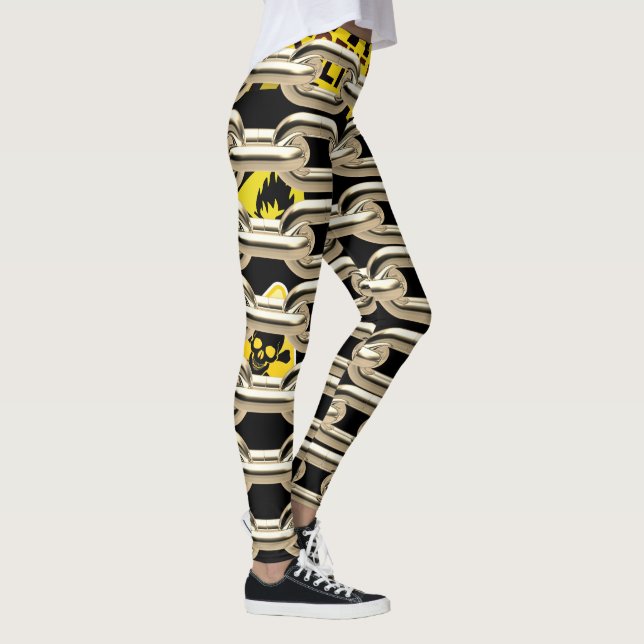 Leggings Escena del crimen, advertencia de diseño divertido (Derecha)