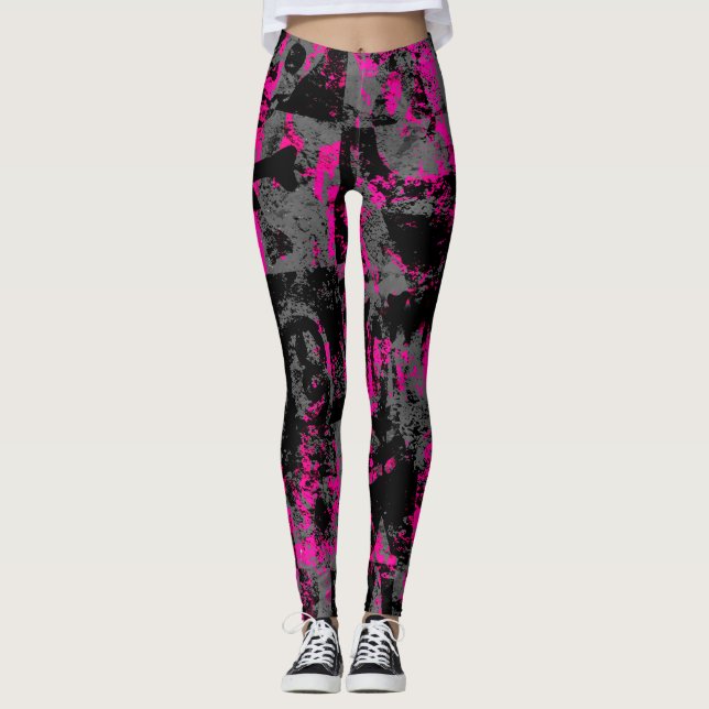 Leggings Escena rosa niño Grunge (Anverso)