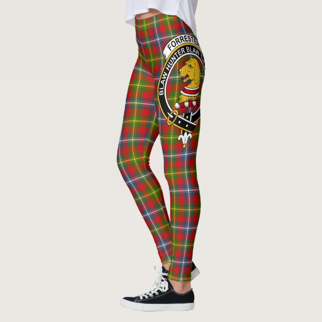 Leggings Escocia Clan Forrester Escudo Tartán Mujeres Legin (Izquierda)