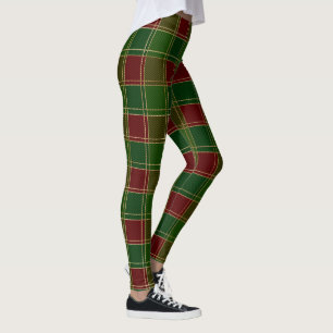 Leggings Escocia Clan Verde Tartán Rojo