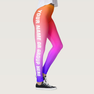 Leggings Escriba su nombre, color se descoloran las