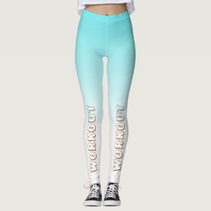 Leggings Escriba su texto l Degradado moderno azul y blanco