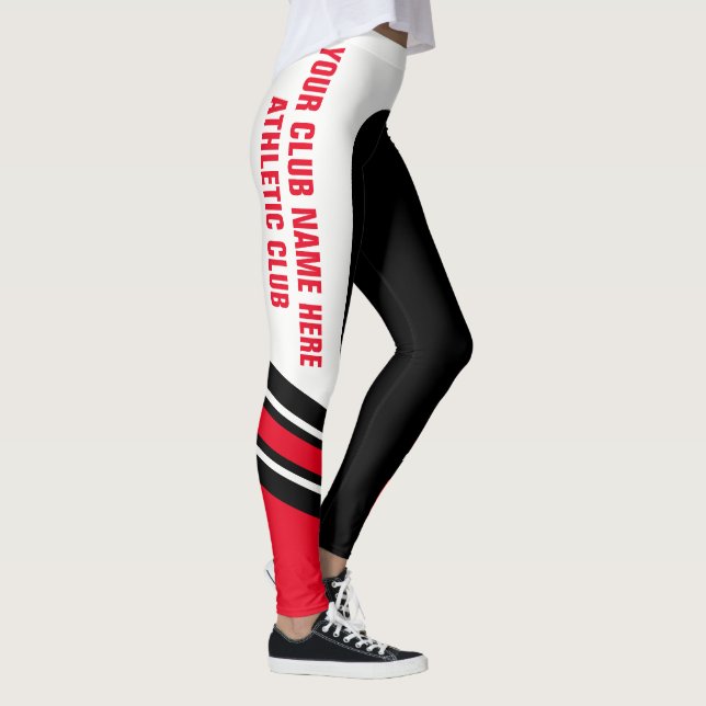 Leggings "Escriba sus" polainas negras/blancas/rojas (Derecha)