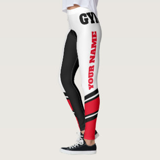 Leggings Escribir su nombre en negro/blanco/rojo