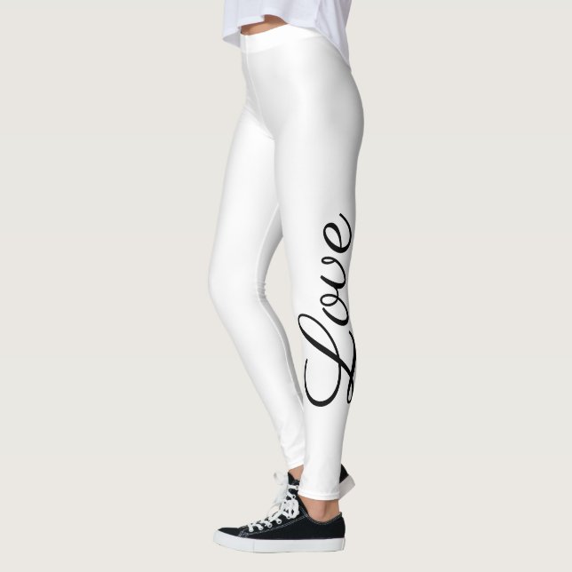 Leggings escritura en blanco y negro BUSCAR letras | (Izquierda)