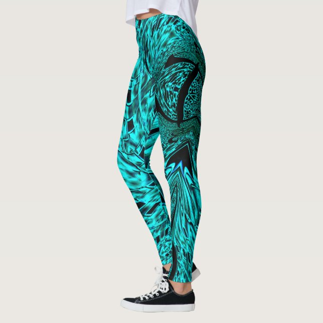 Leggings Escuadrones crocados reflejados en imagen cian (Izquierda)