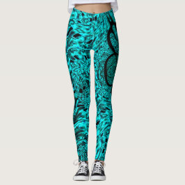 Leggings Escuadrones recortados reflejados en imagen cian