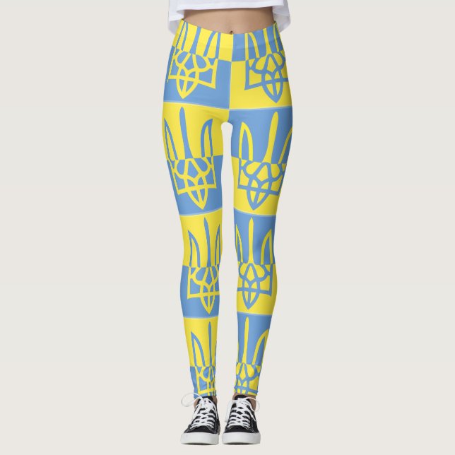Leggings Escudo de armas de Ucrania Bandera de Poseidón Tri (Anverso)