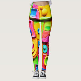Leggings Escultura de esquirlas coloridas: estilo de arte c