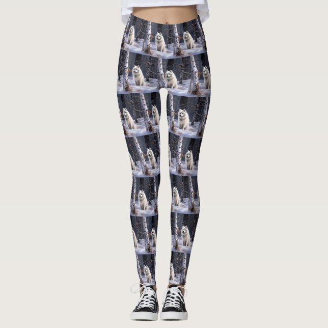 Leggings Eskimo Estadounidense deja que nieve Navidades (Anverso)