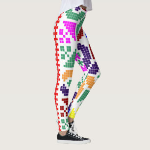 Leggings eslovaco motivo de patrón folclórico del sistema é