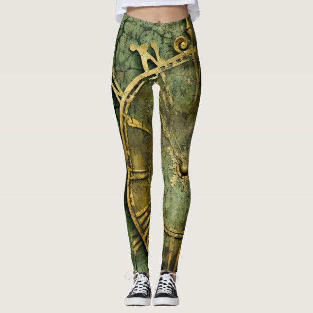 Leggings Esmeralda de relojería steampunk vintage (Anverso)