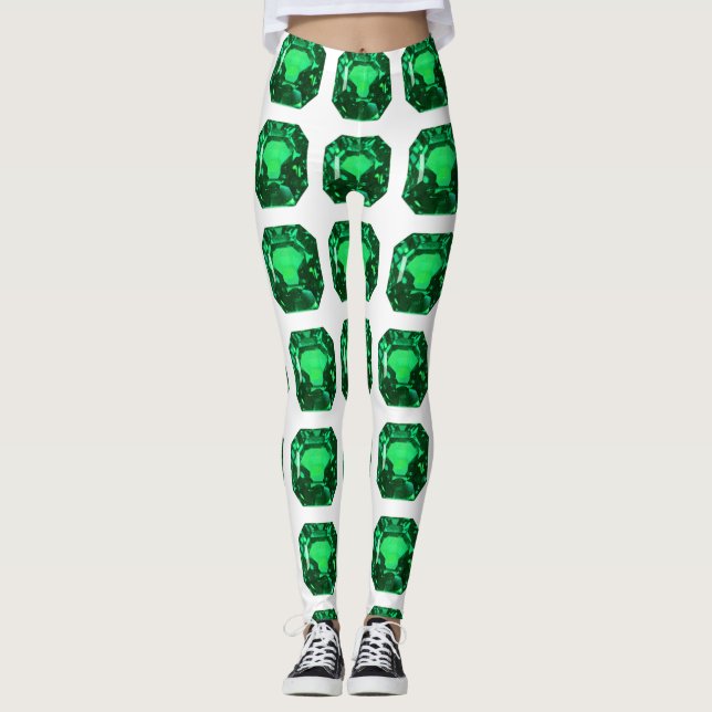 Leggings Esmeralda del patrón verde (Anverso)