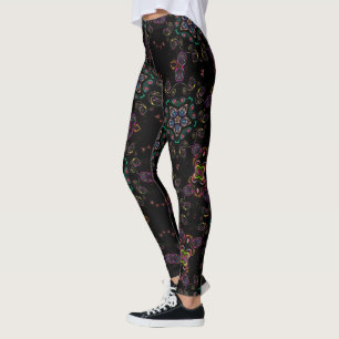 Leggings Esmeralda negra geométrica de Wonderland