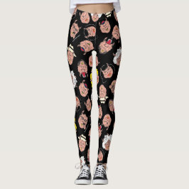 Leggings Esos cerdos Hairy Pigs Firma Piernas Negras