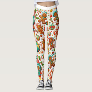 Leggings espacio de pan de jengibre de Navidad