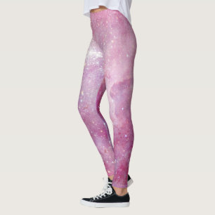 Leggings Espacio Estrellado Luz Rosa Estrellas Acuarela Gal