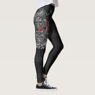 Leggings Espadas de Odin ravens Bandera de Viking Mythology