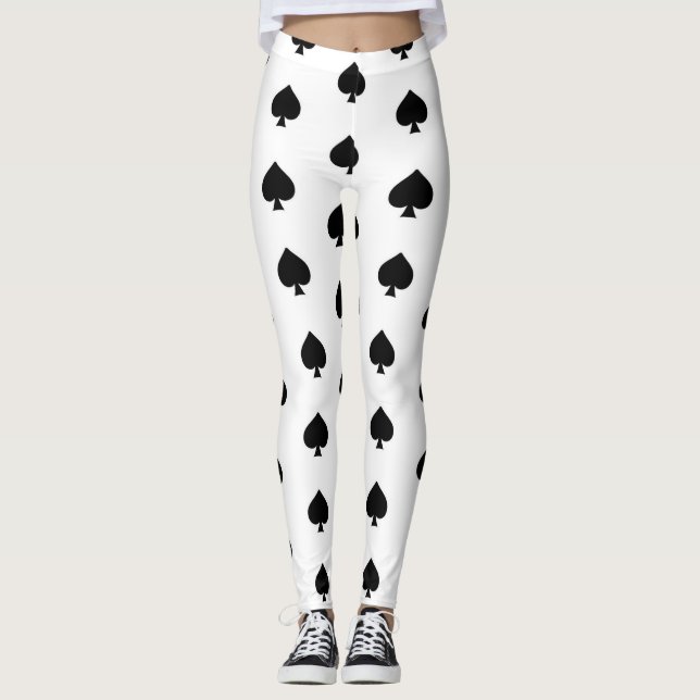 Leggings Espadas negras en blanco (Anverso)