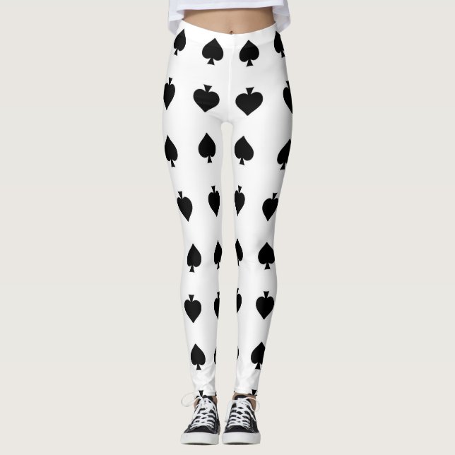 Leggings espadas negras en blanco (Anverso)
