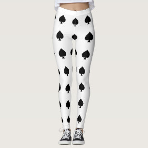 Leggings espadas negras sobre blanco
