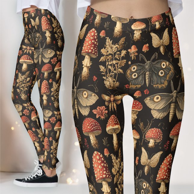 Leggings Espécimen de Hongo Gótico Oscuro Mariposa de la Ac (Subido por el creador)