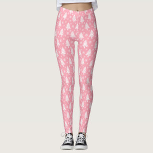 Leggings Espectacular árbol navideño negro blanco rosado