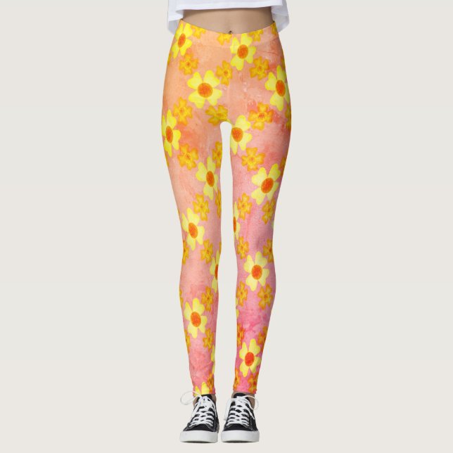 Leggings Espectáculos florales de flor giratoria (Anverso)