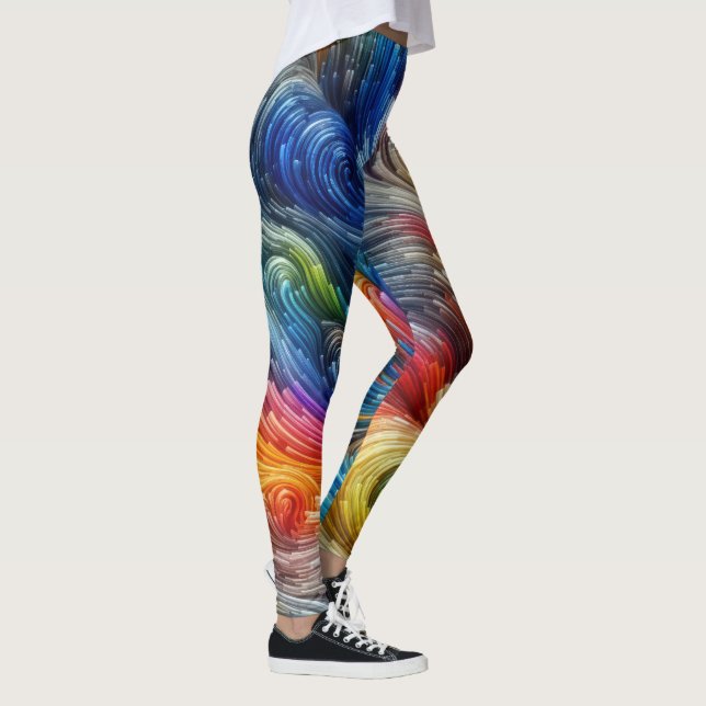 Leggings Espectro Swirl Resumen Contemporáneo (Derecha)