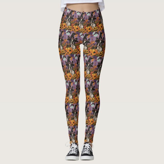 Leggings Espeluznante Bruja De Halloween Y Calabaza De Bost (Anverso)