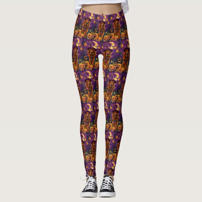 Leggings Espeluznante calabaza de brujas irlandesa de Hallo (Anverso)