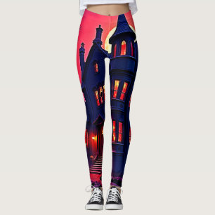 Leggings Espeluznante casa embrujada en el diseño del atard