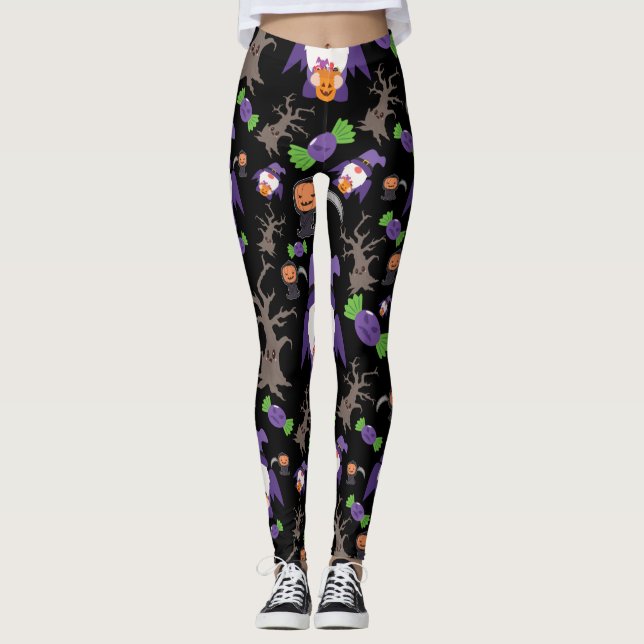 Leggings Espeluznante Gnome de Brujas de Halloween (Anverso)