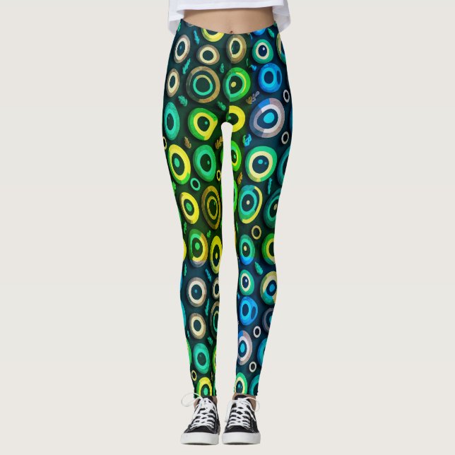 Leggings Espeluznante Horror Azul Monstruo Eyeball Hallowee (Anverso)