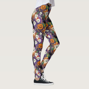 Leggings Espeluznante Patrón de dientes de calabaza de sonr