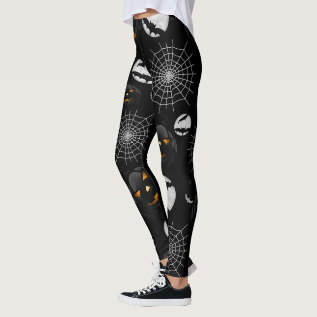 Leggings Espeluznante Patrón oscuro de Halloween (Izquierda)
