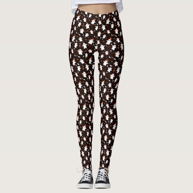 Leggings Espeluznantes arañas fantasma de Halloween (Anverso)