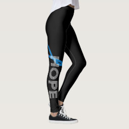 Leggings ESPERANZA de la conciencia de Blue Ribbon de la