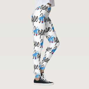 Leggings ESPERANZA de la conciencia de Blue Ribbon de la