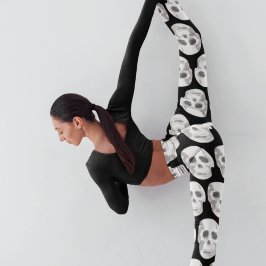 Leggings Espinoso patrón blanco y negro|Feliz Halloween