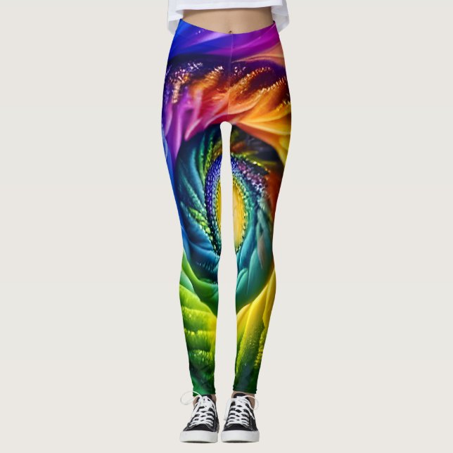 Leggings Espiral arcoiris hacia fuera (Anverso)